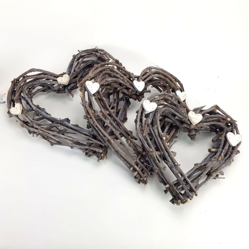 Szívforma indákból sötétszürke 35cm