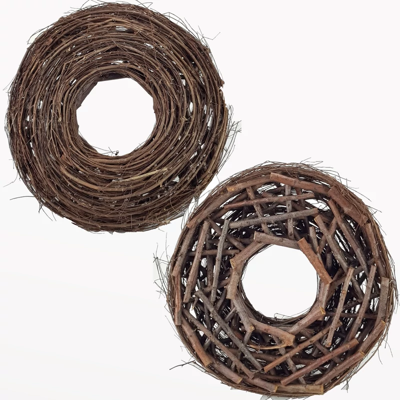 Fészek koszorú barna 43cm