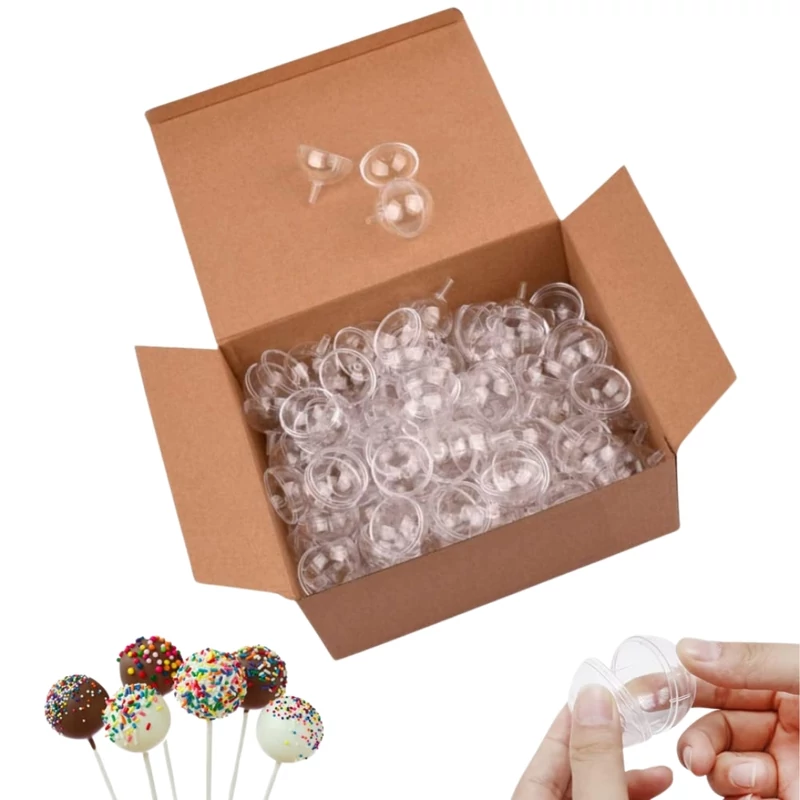 Bonbon tartó gömb pálcázható átlátszó 4cm 100db/doboz