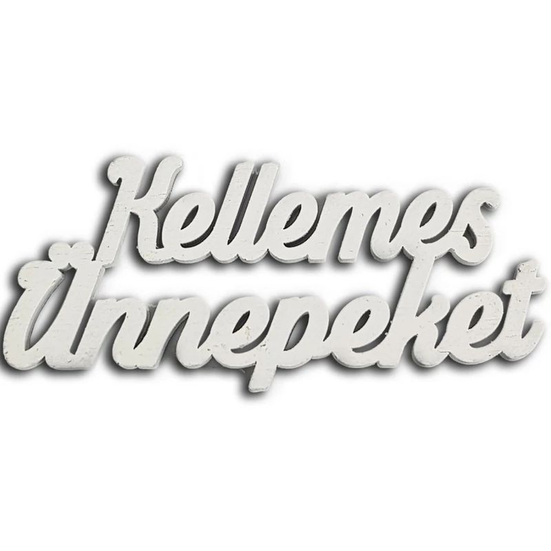 Kellemes Ünnepeket felirat fehér15cm 3db/csom