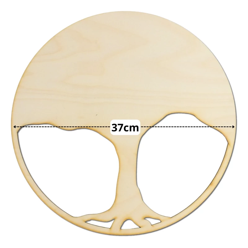 Natúr fa - Dekorálható DIY fa alap 37cm - karcsú fa gyökérzettel