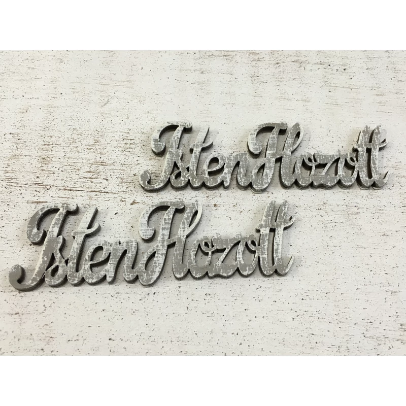 Szürke isten hozott felirat írott 9,5cm 