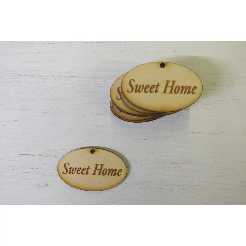 Natúr fa - Sweet home gravírozott tábla