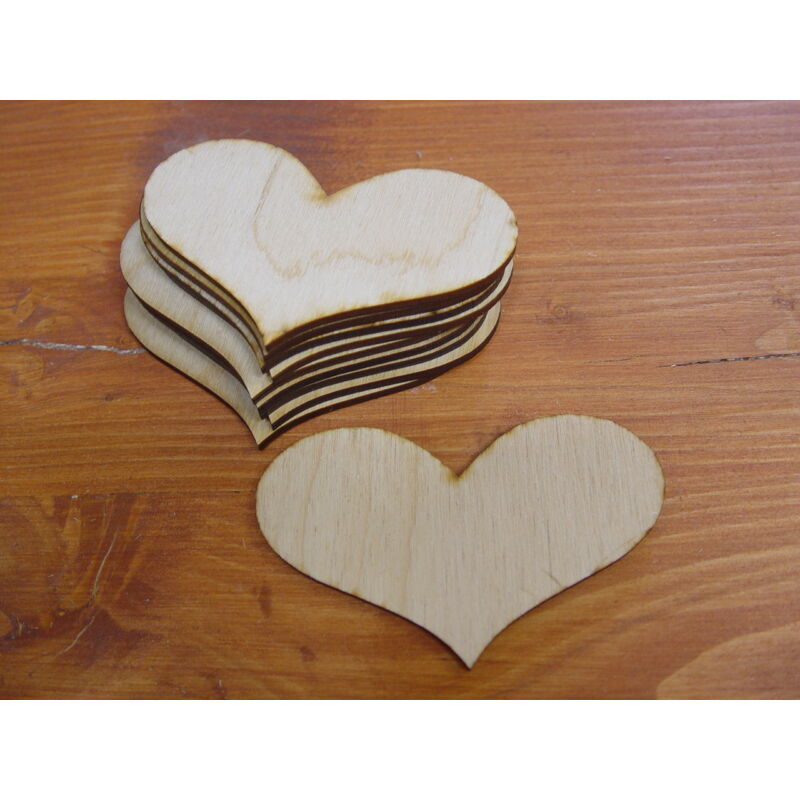 Natúr fa - Romantik szív lyuk nélkül 6x9cm 10db/csomag