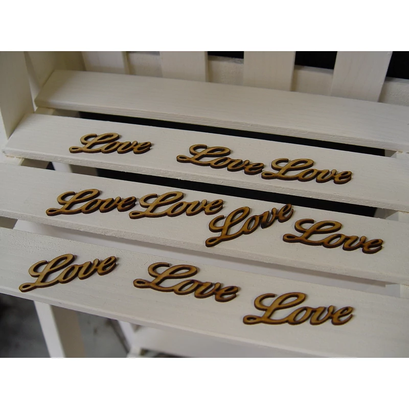 Natúr fa - "Love" felirat 6cm 10db/csomag