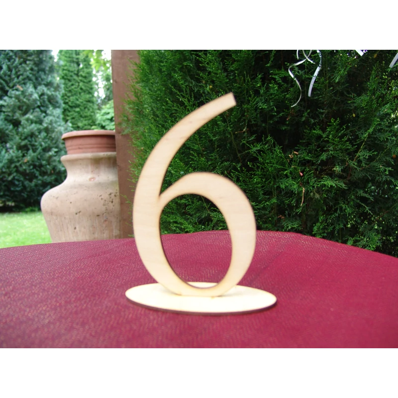 Natúr fa - Asztalszám 6-os 15cm
