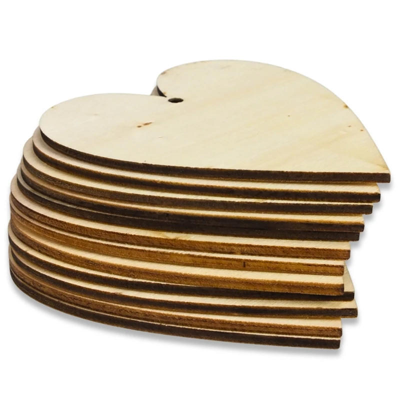 Natúr fa - Szív 8x10cm 12db/csomag