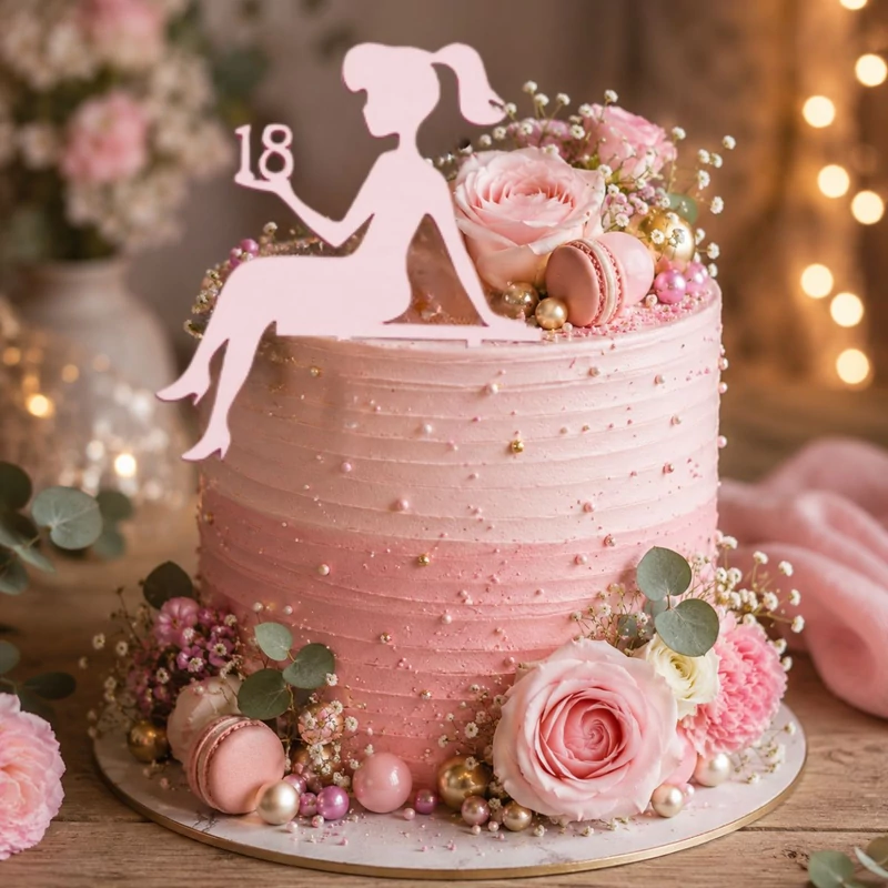 Natúr fa - Egyedi tortabeszúró lány választott számmal