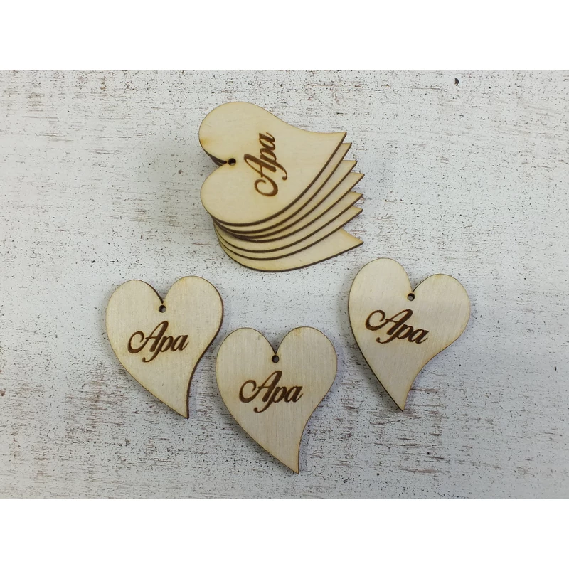 Natúr fa - Szív "Apa" felirattal 