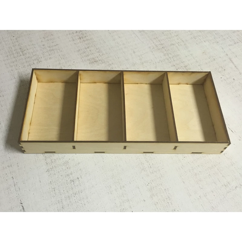 Natúr fa - 4 rekeszes fadoboz 30x14cm