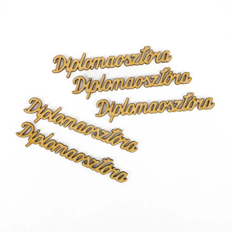 Natúr fa - &quot;Diplomaosztóra&quot; felirat 12cm 5db/csomag