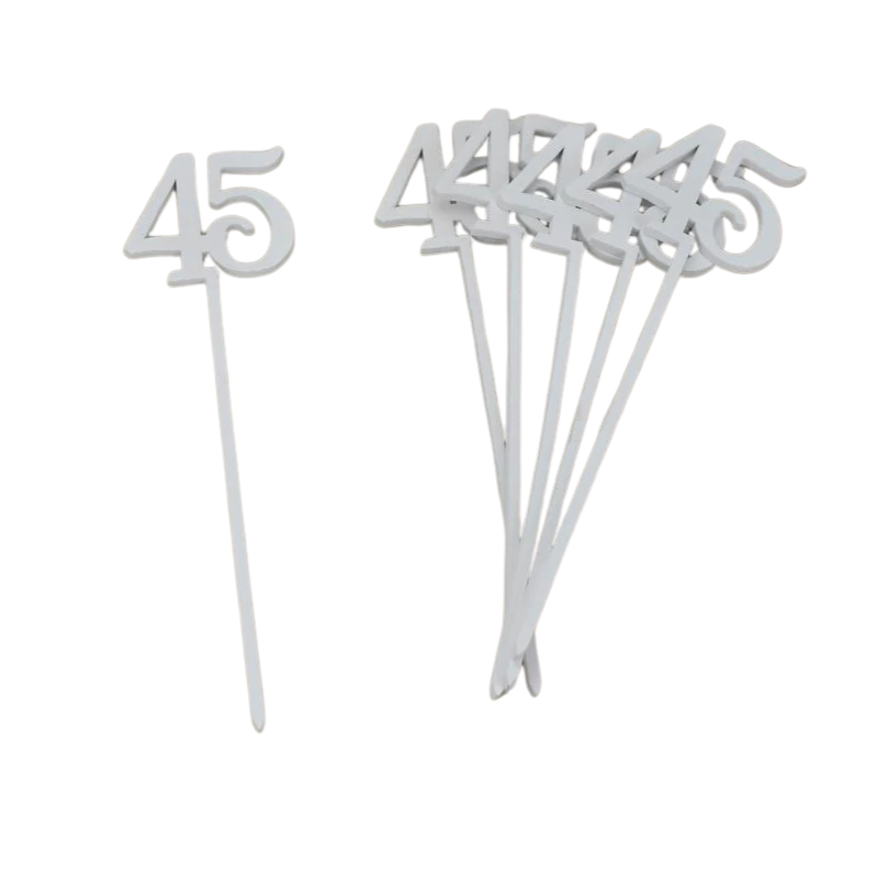 Beszúrható számok 45-ös fehér 6db/csomag