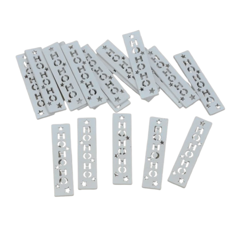 Fa Biléta "HOHOHO" fehér 2x8cm 20db/csomag