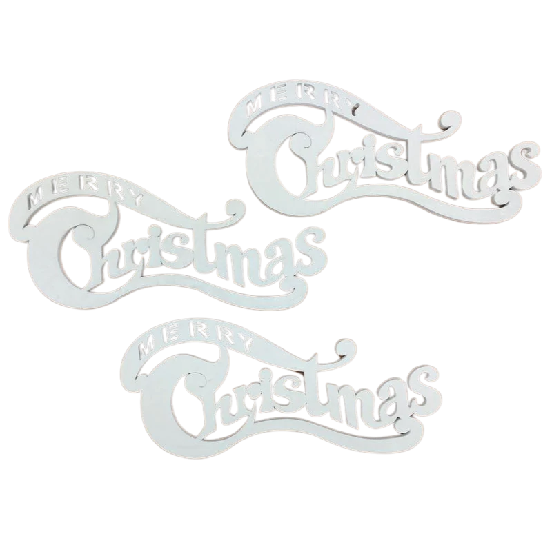 Merry Christmas íves 20cm fehér 3db/csomag