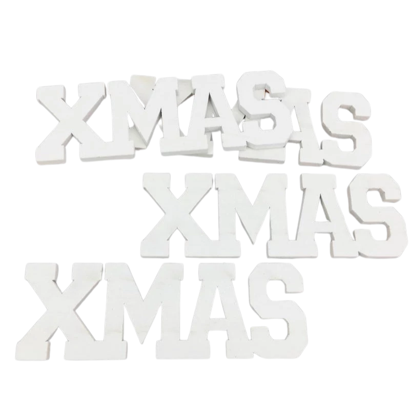 Xmas felirat fehér 15cm 4db/csomag-KIFUTÓ