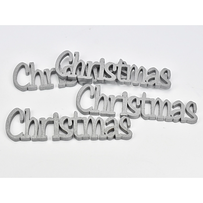 Christmas felirat ezüst 15cm 4db/csomag
