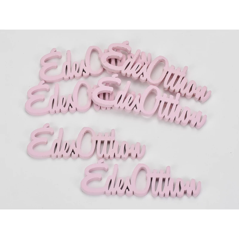 Fa "Édes Otthon" felirat pink 10cm 6db/csomag