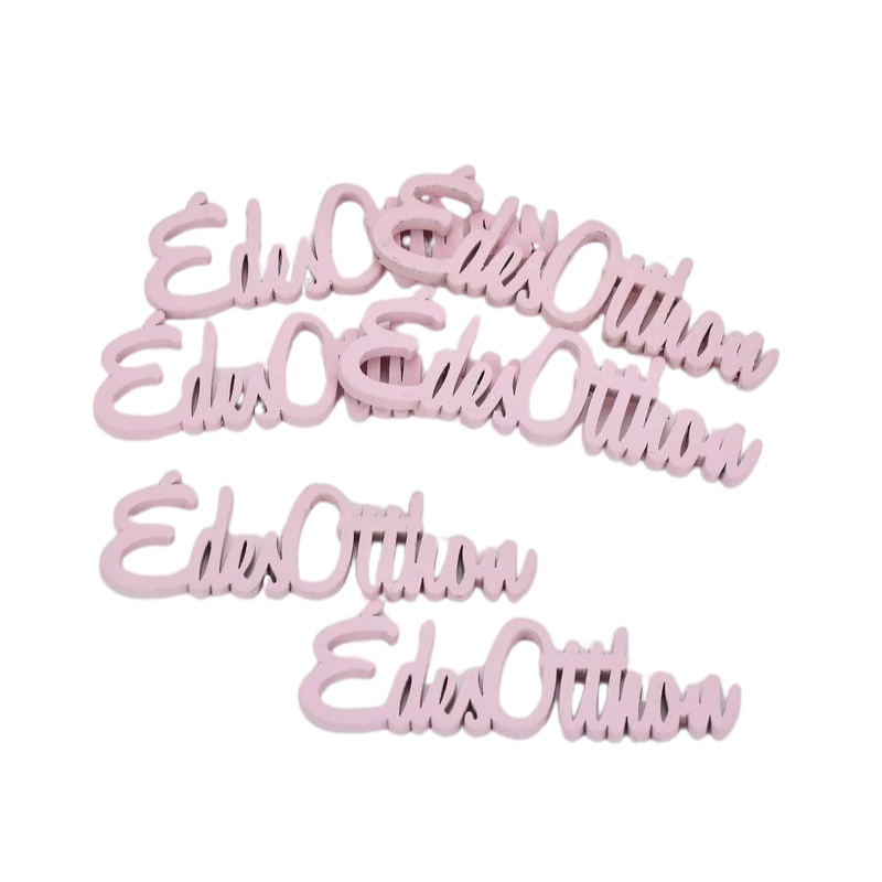 Fa "Édes Otthon" felirat pink 10cm 6db/csomag