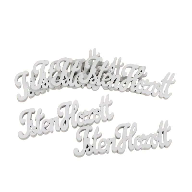 Isten Hozott felirat fehér 10cm 6db/csomag