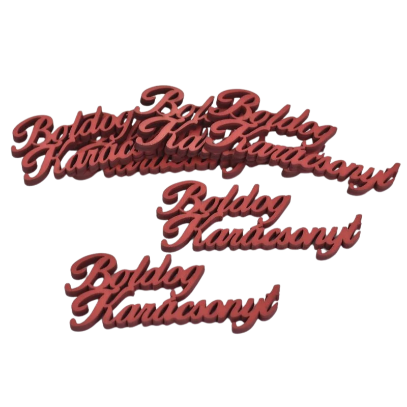 Boldog karácsonyt felirat piros 10cm 6db/csomag