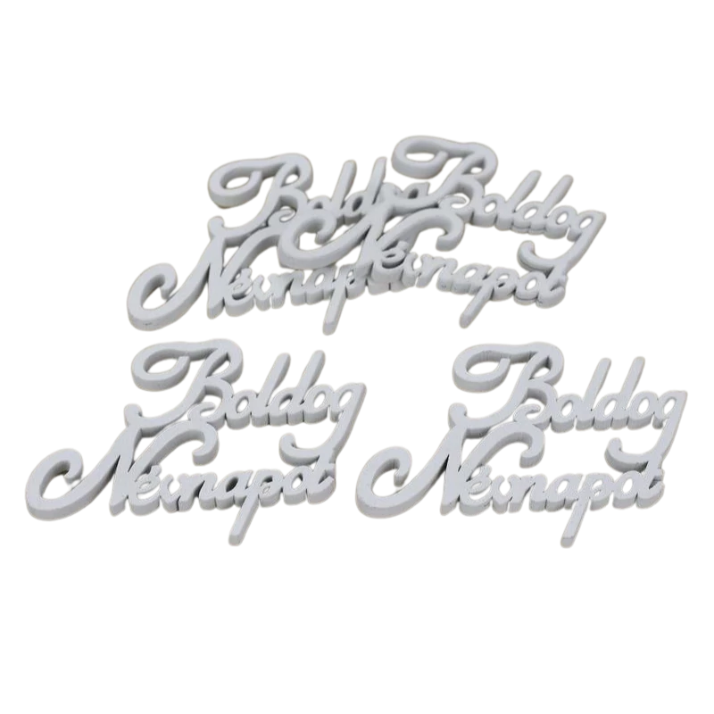 Boldog Névnapot felirat fehér 8,5cm 4db/csomag