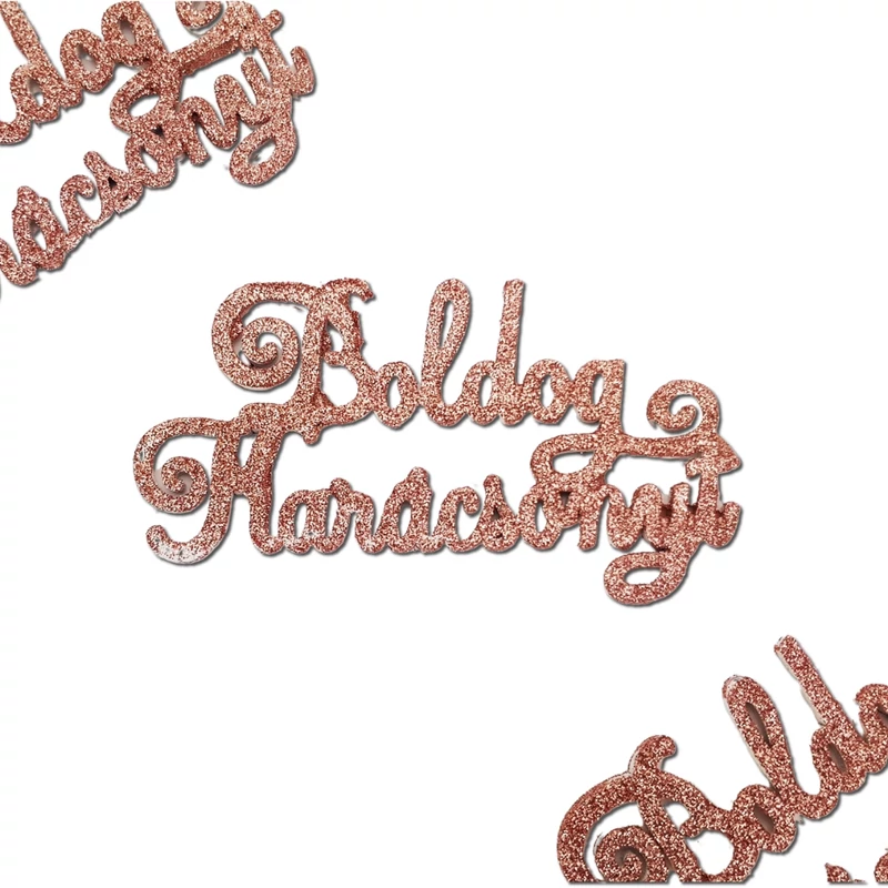Csillogó Boldog Karácsonyt felirat elegáns rózsaarany 3db/csom