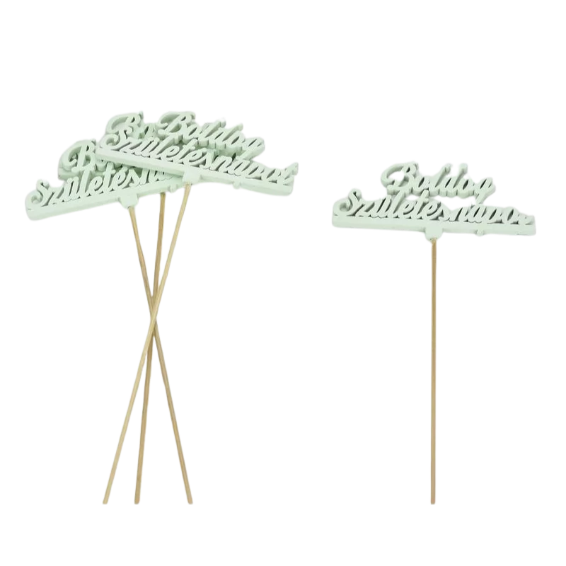 Fa - Beszúrós "Boldog születésnapot" felirat menta 12,5x29,5cm 4db/csomag