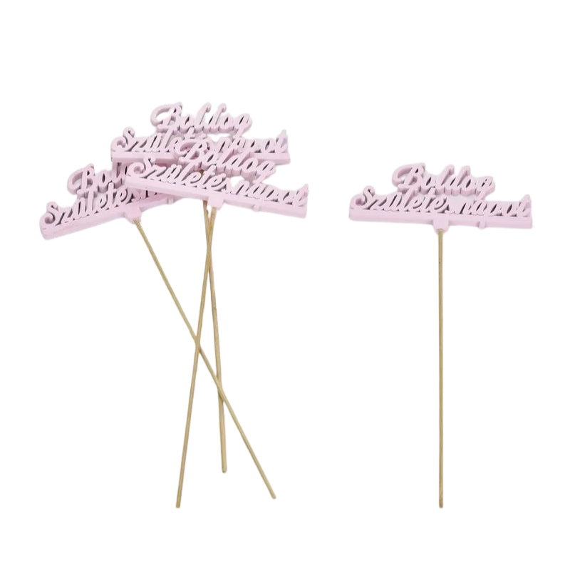 Fa - Beszúrós "Boldog születésnapot" felirat pink 12,5x29,5cm 4db/csomag