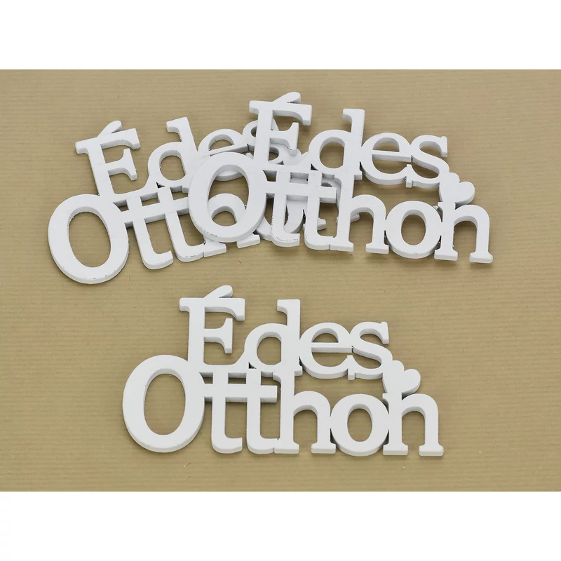 Fa &quot;Édes Otthon&quot; felirat koszorúra fehér 8x13,5cm 3db/csomag