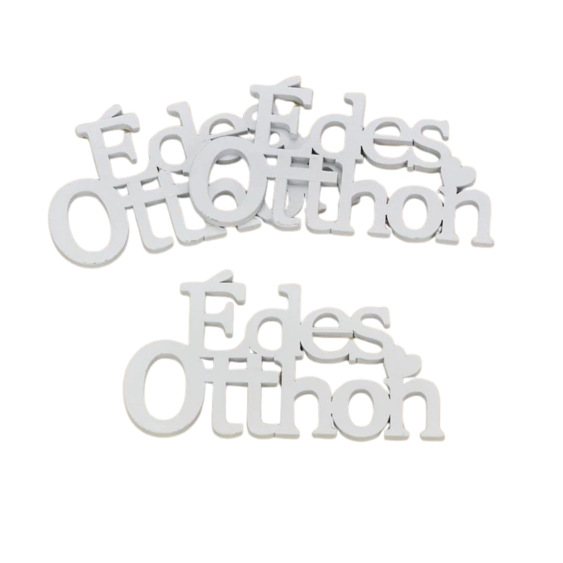 Fa "Édes Otthon" felirat koszorúra fehér 8x13,5cm 3db/csomag