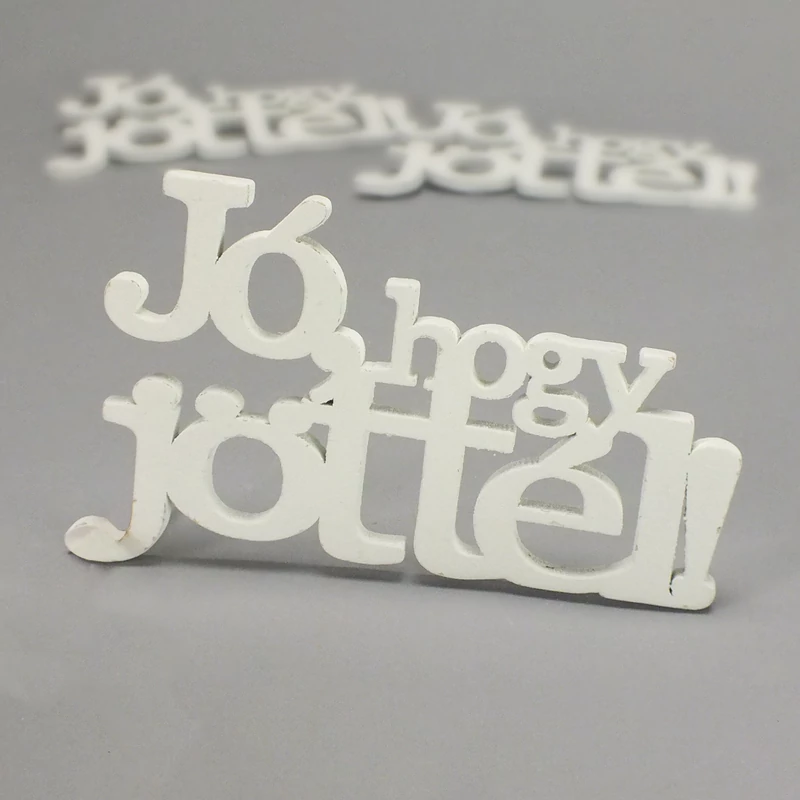 Fa &quot;Jó, hogy jöttél!&quot; felirat koszorúra fehér 14,5cm