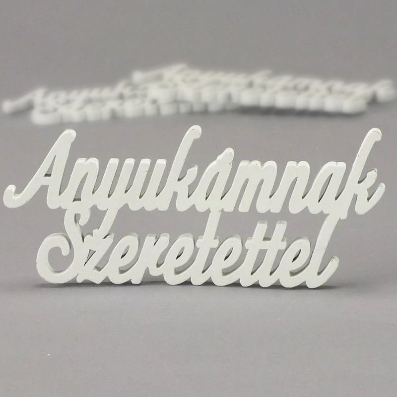 Fehér "Anyukámnak Szeretettel" felirat 13cm