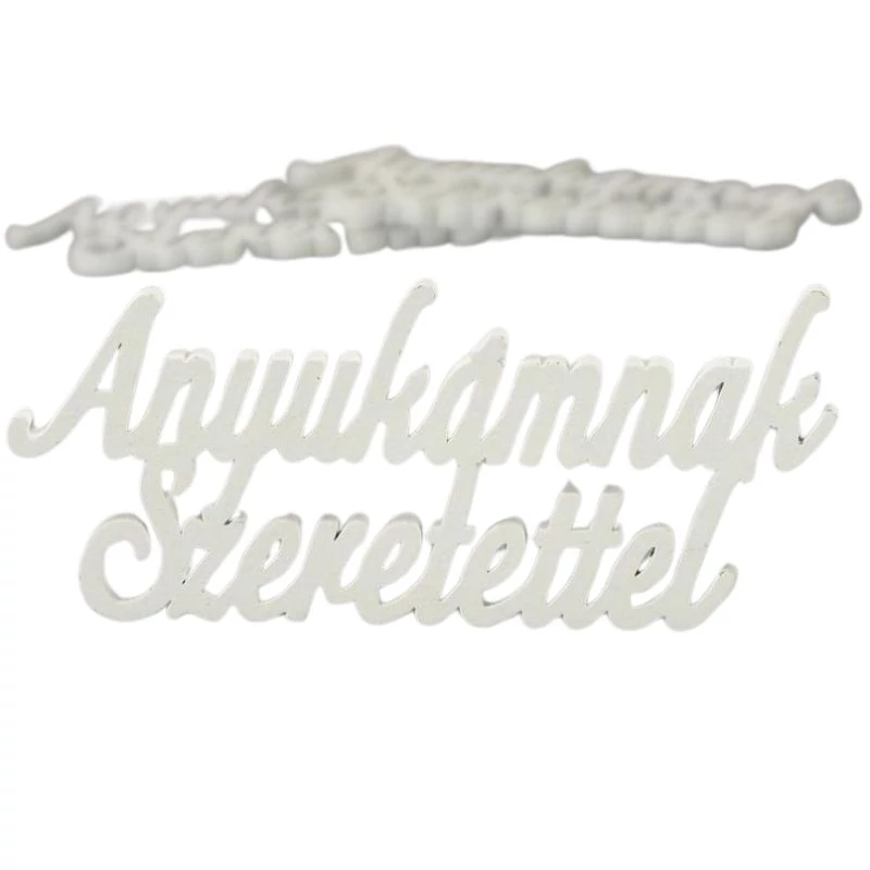 Fehér "Anyukámnak Szeretettel" felirat 13cm 3db/csomag