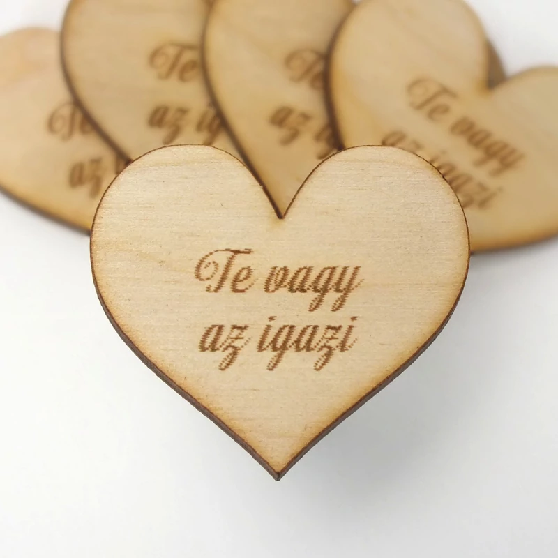 Natúr fa - Szív "Te vagy az igazi" 4cm 5db/cs