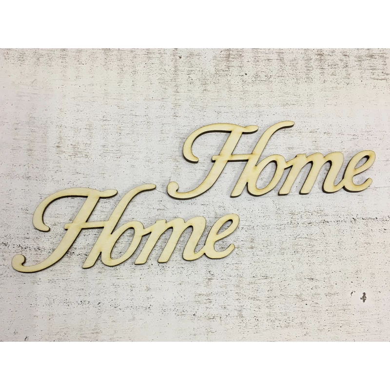 Natúr fa - "Home" felirat írott 14,5cm 