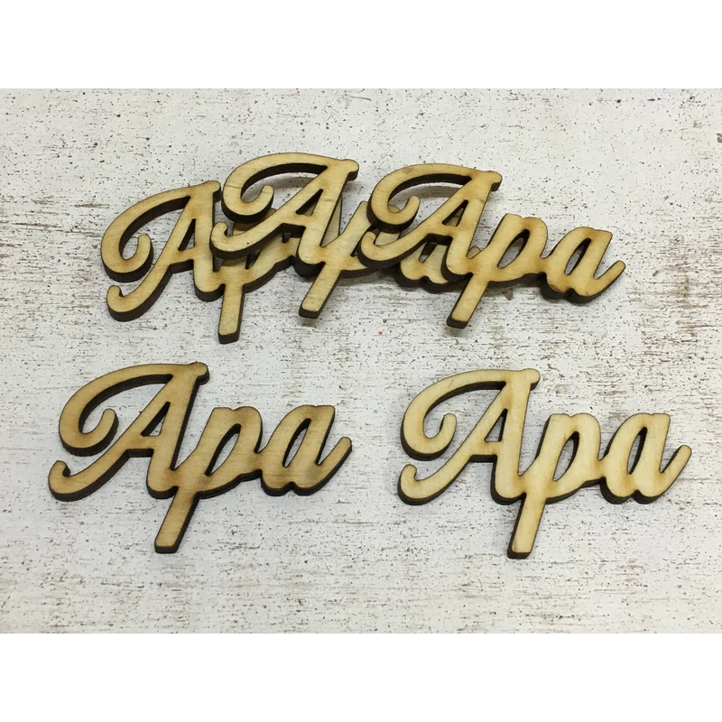 Natúr fa -  "Apa" felirat 5,5cm 