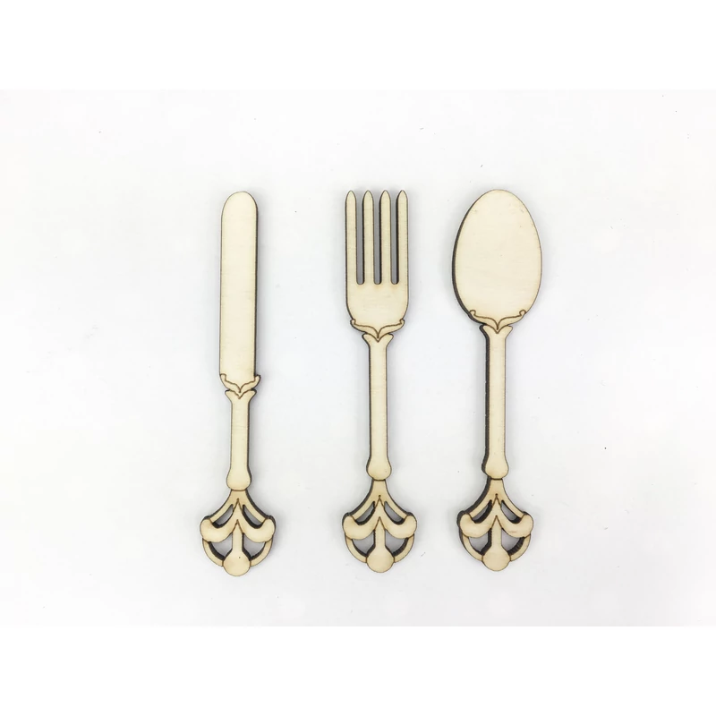 Natúr fa - Evőeszköz szett barokk 10cm 