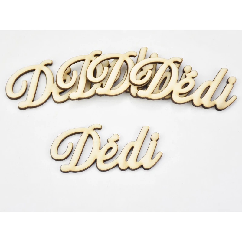 Natúr fa - "Dédi" felirat 6,5cm 