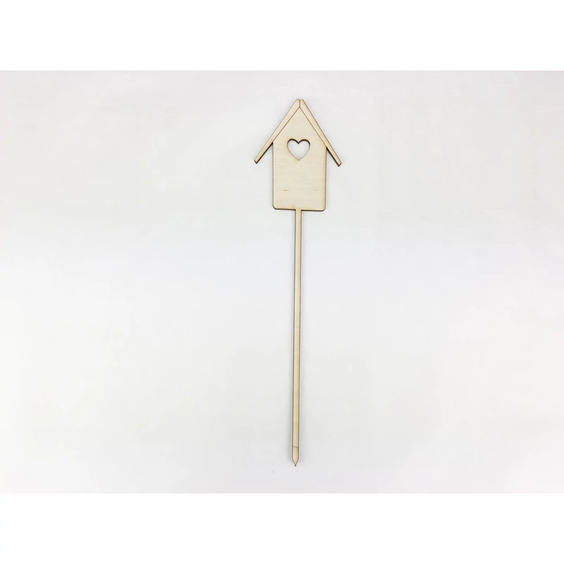 Natúr fa - Beszúrós madárházikó 7x29cm