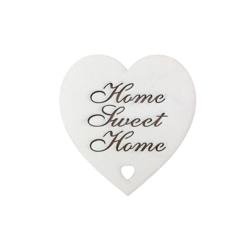 Fa - "Home Sweet Home" szív fehér 10cm