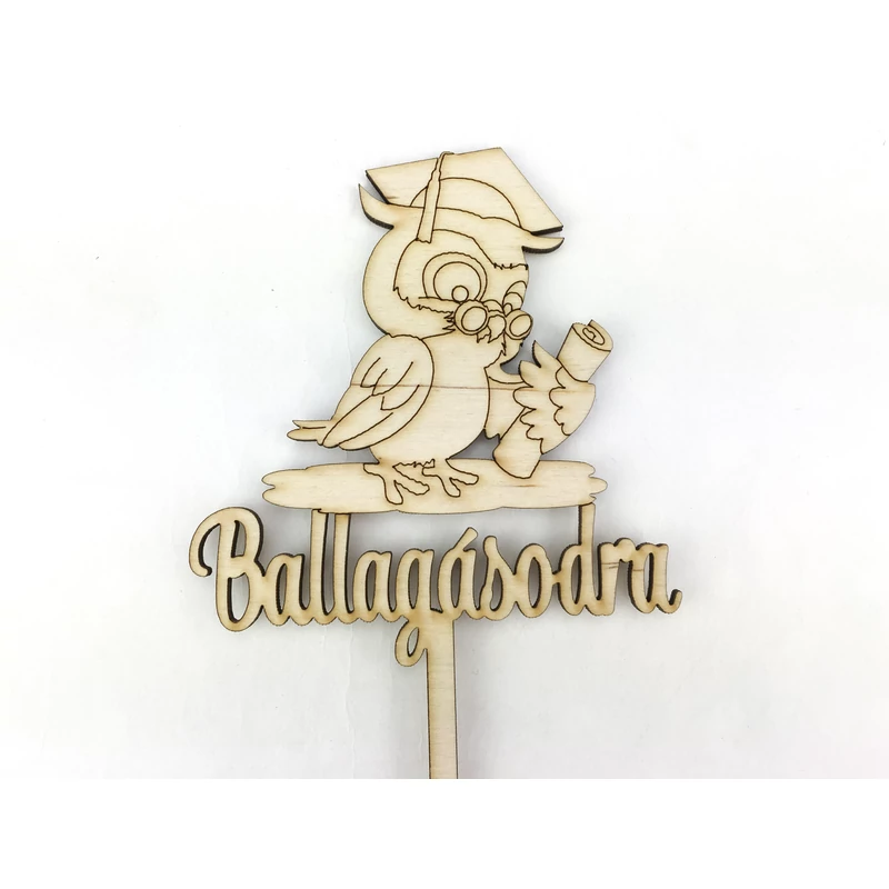 Natúr fa - Beszúrós felirat "Ballagásodra" baglyos