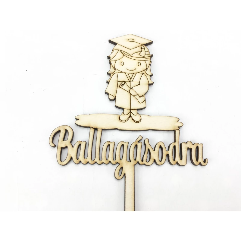 Natúr fa - Beszúrós felirat "Ballagásodra" lány