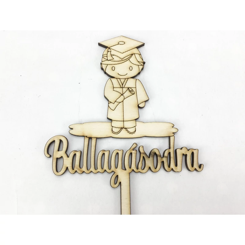 Natúr fa - Beszúrós felirat "Ballagásodra" fiú