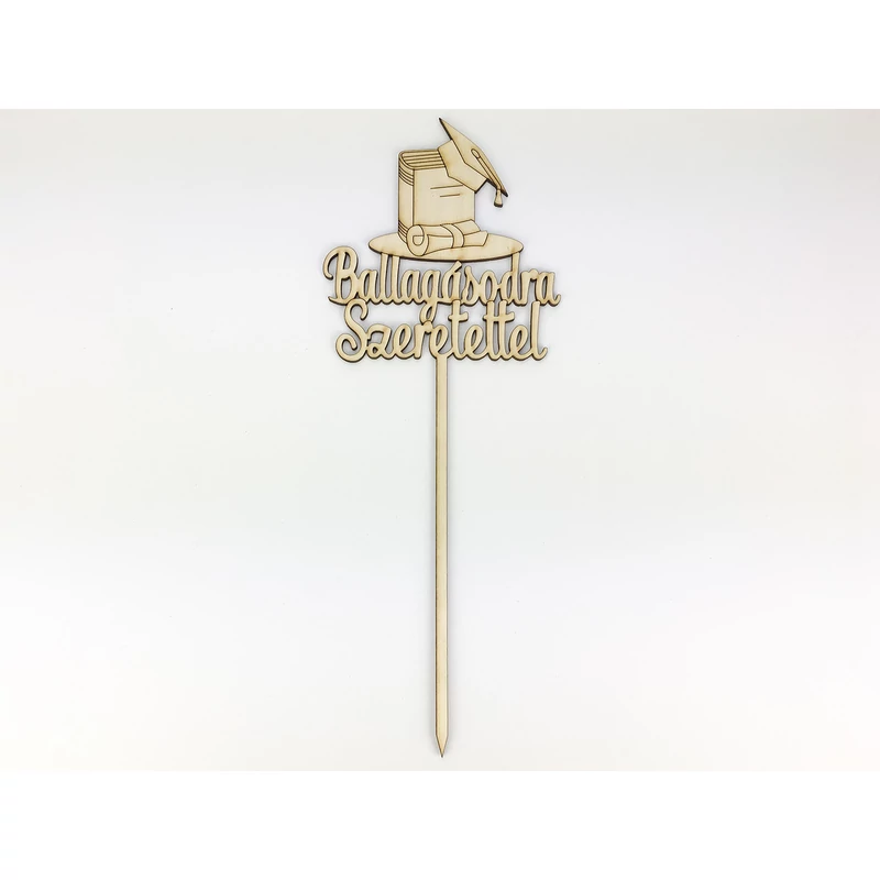 Natúr fa - Beszúrós "Ballagásodra Szeretettel" felirat 33cm