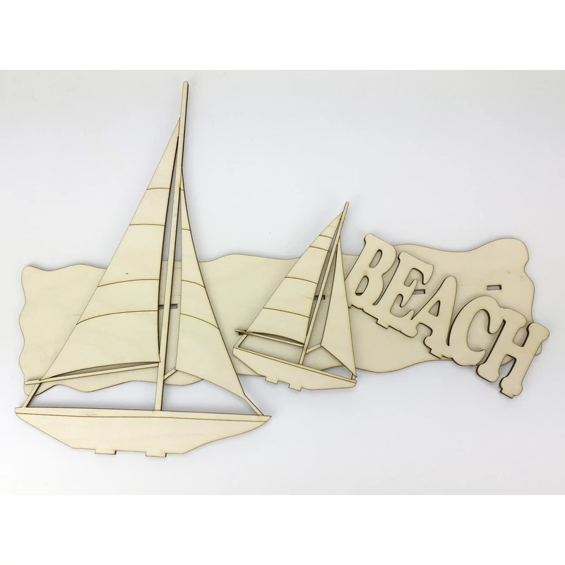 Natúr fa - Nyári táj vitorlásokkal 40cm