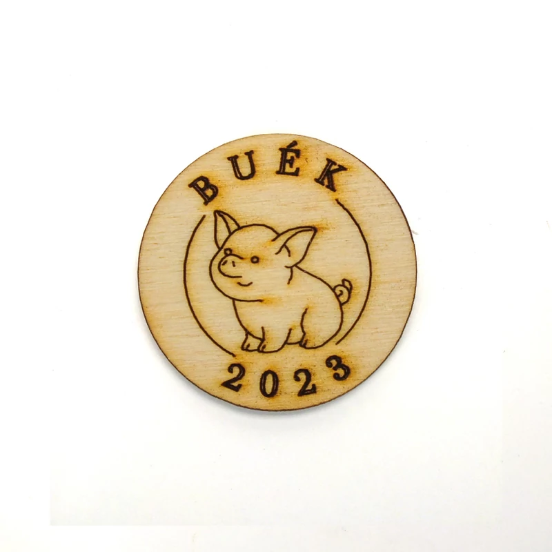 Natúr fa - &quot; BUÉK&quot; malacos tallér 4,5cm