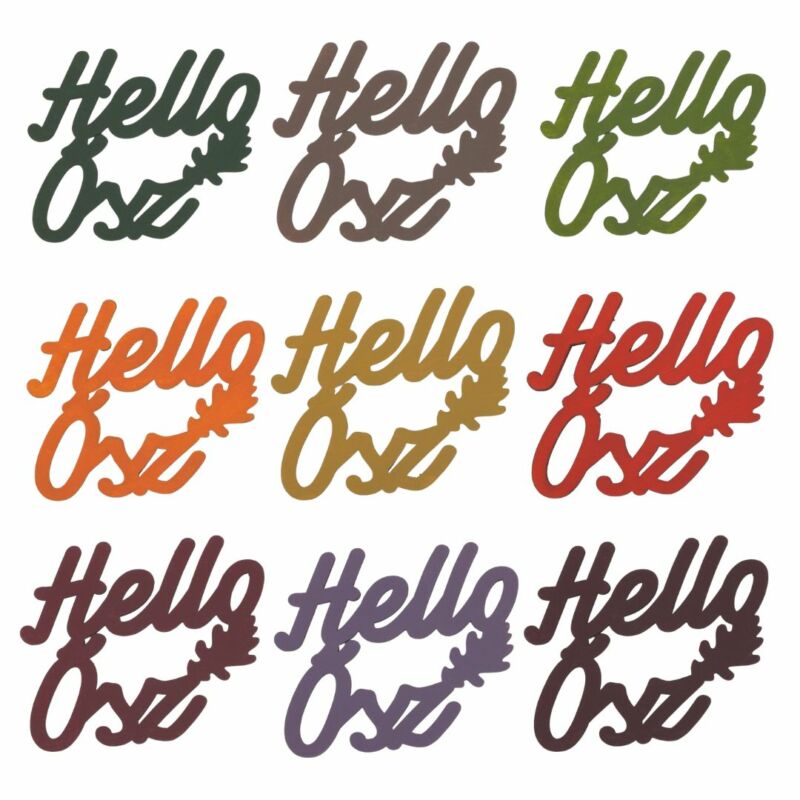 "Hello Ősz" felirat több színben