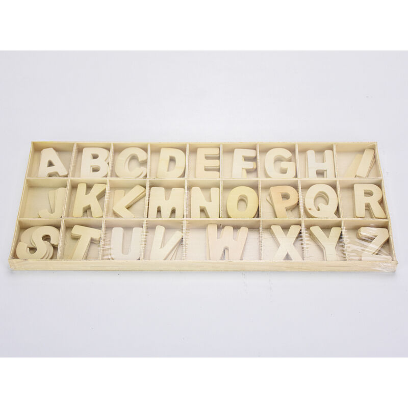 Fa betűk dobozban natúr 3,2cm