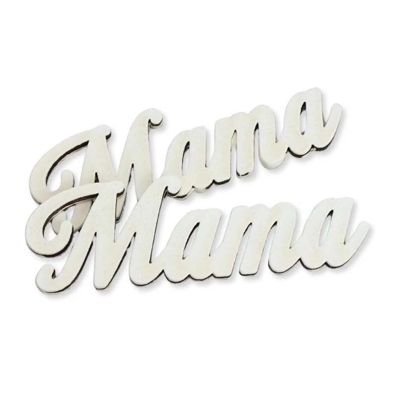 Natúr fa - Mama felirat - fehér 10cm 2db/csomag