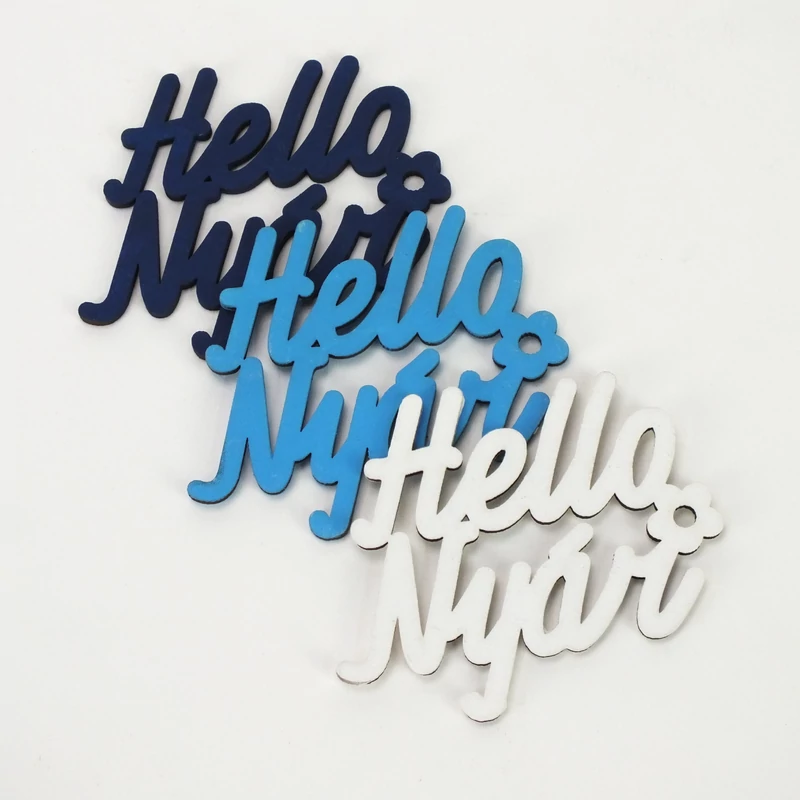 "Hello Nyár" felirat színes 5x5,5cm 3db/csomag